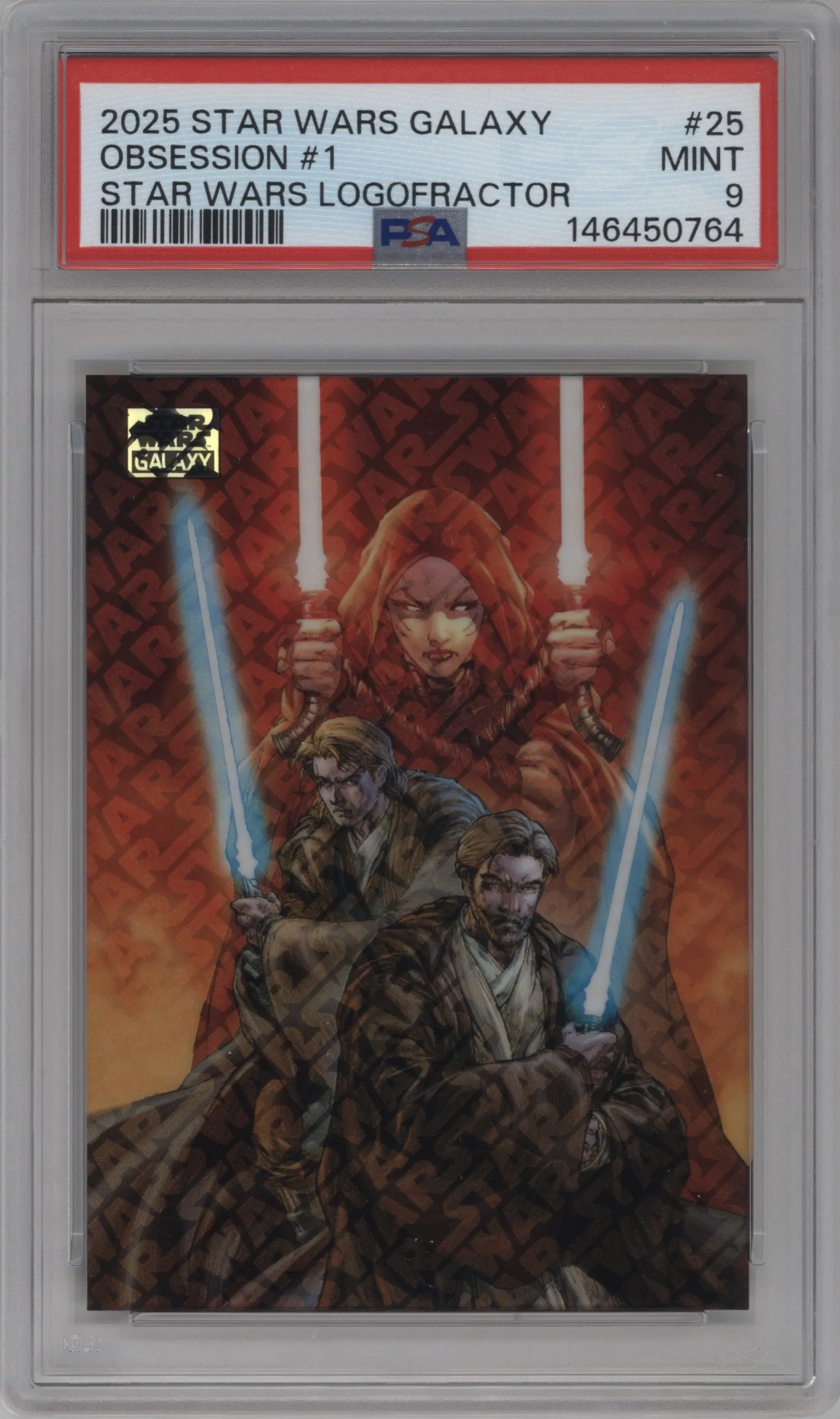 2025 Topps Chrome Star Wars Galaxy Obsession Star Wars Logofractor #25 PSA 9