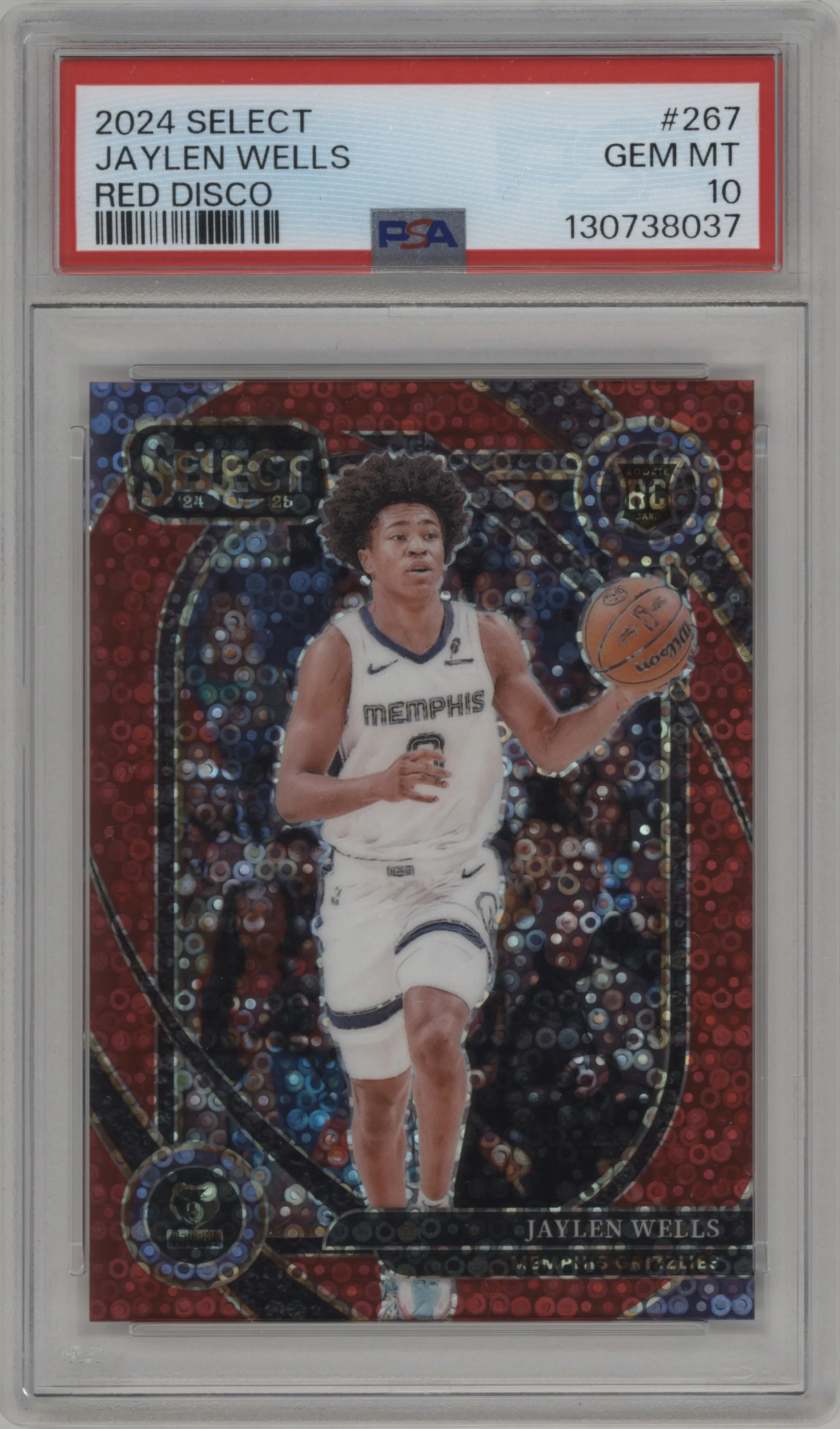 2024 Panini Select Courtside Jaylen Wells Disco Red PSA 10