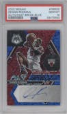 Dennis Rodman from the 2022-23 Panini Mosaic set featuring a Blue parallel graded by PSA and given an overall grade of 10.
