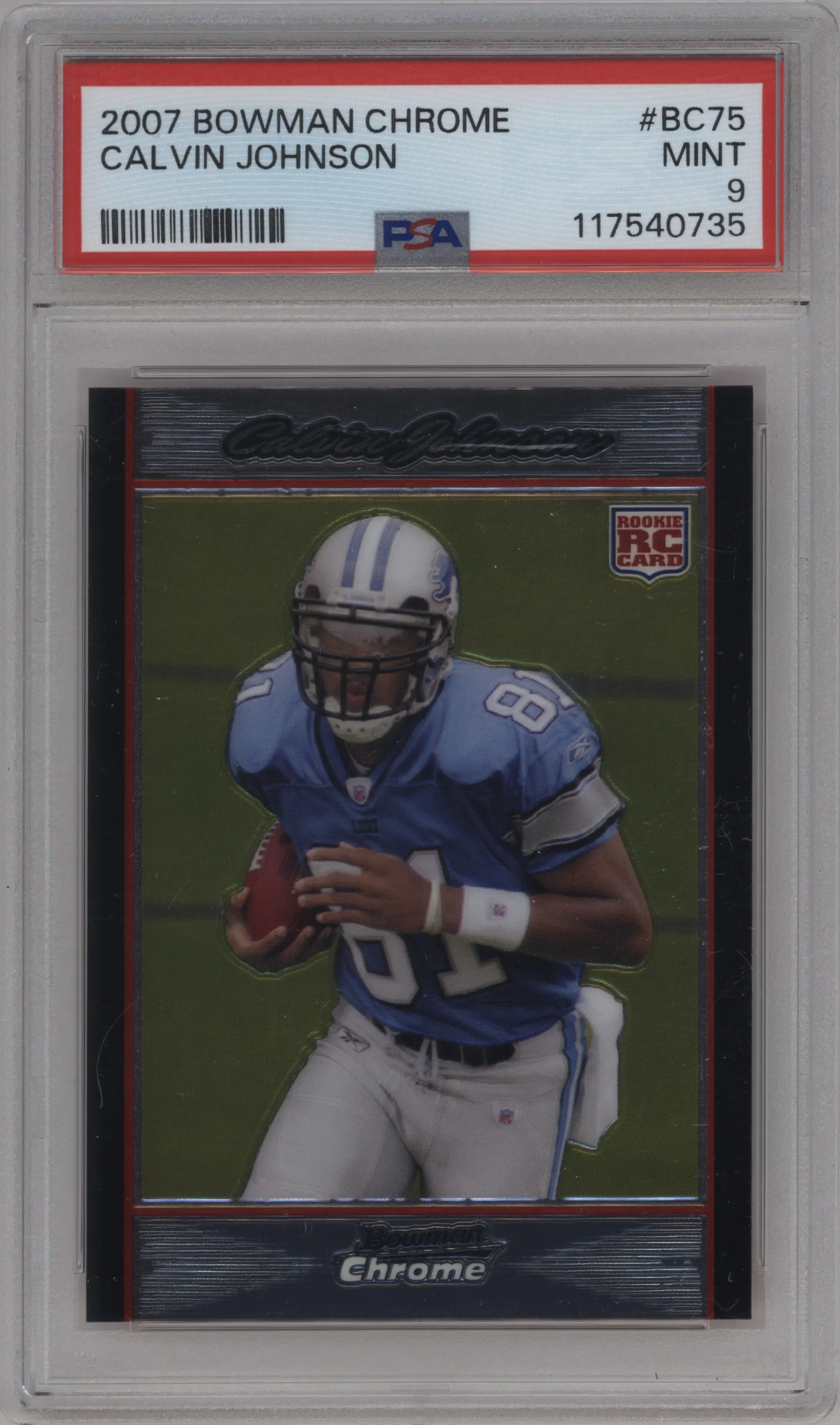 2007 Bowman Chrome Calvin Johnson #BC75 PSA 9