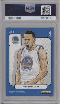Stephen Curry from the 2016-17 Panini Excalibur set graded by PSA and given an overall grade of 8.
