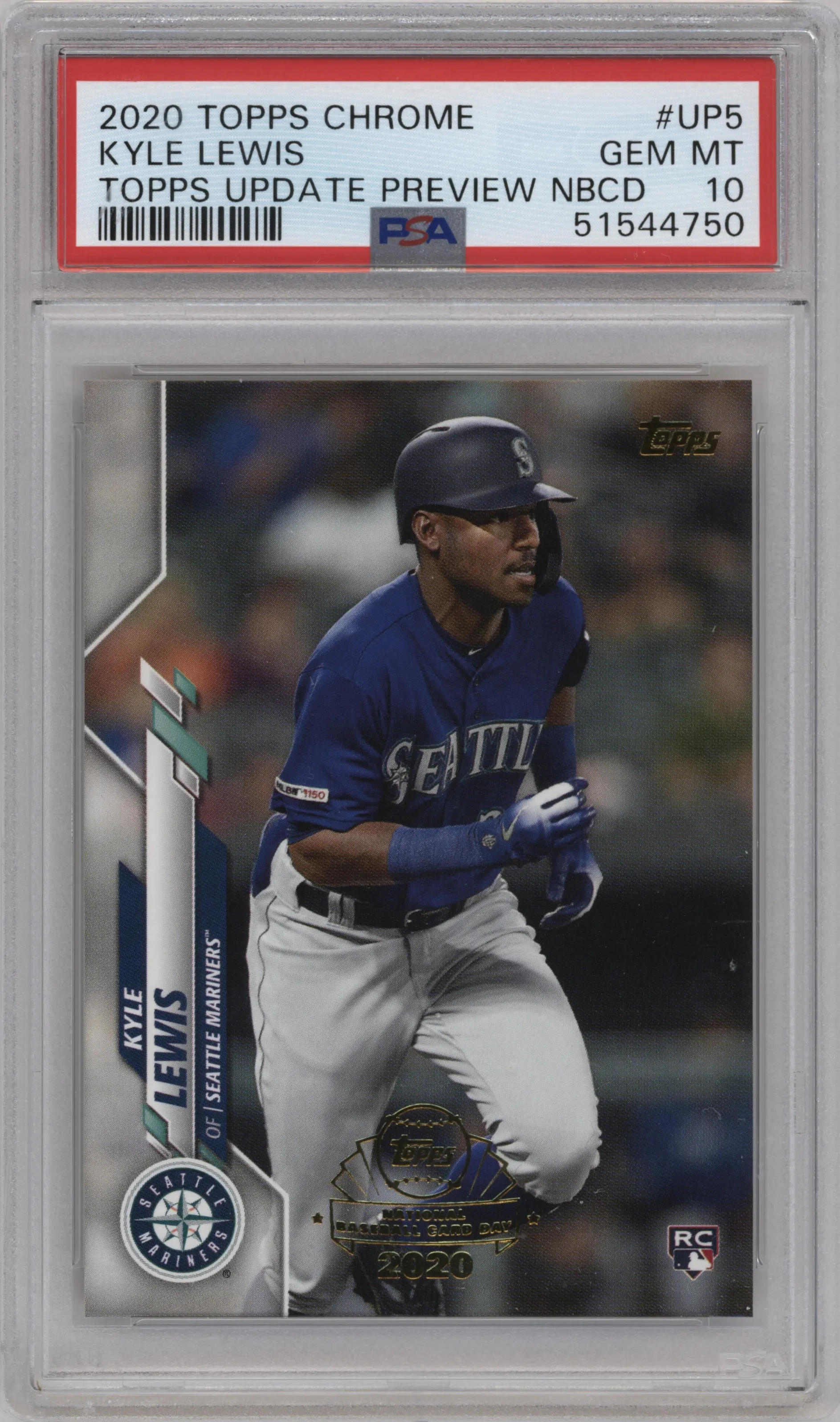 2020 Topps Chrome Topps Update Preview NBCD Kyle Lewis PSA 10