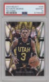 Keyonte George from the 2023-24 Panini Select  set featuring a Tectonic parallel graded by PSA and given an overall grade of 10.