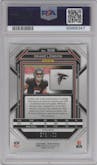 Drake London from the 2022 Panini Prizm set featuring a Pandora parallel graded by PSA and given an overall grade of 9.