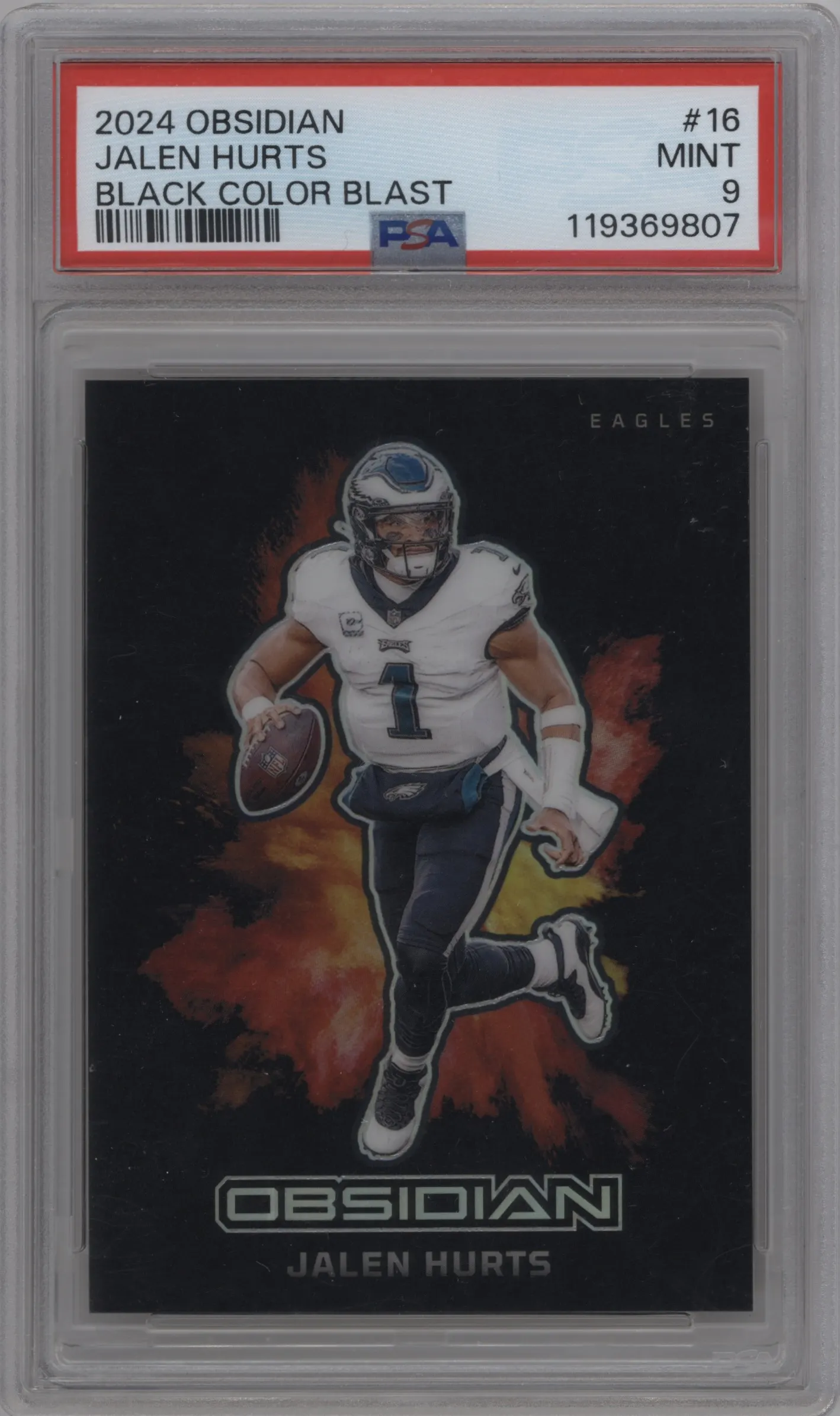 2024 Panini Obsidian Black Color Blast Jalen Hurts PSA 9