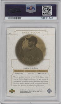 Tiger Woods  from the 2001 Upper Deck set graded by PSA and given an overall grade of 10.