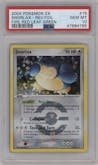 Snorlax from the 2004 Pokemon EX set graded by PSA and given an overall grade of 10.