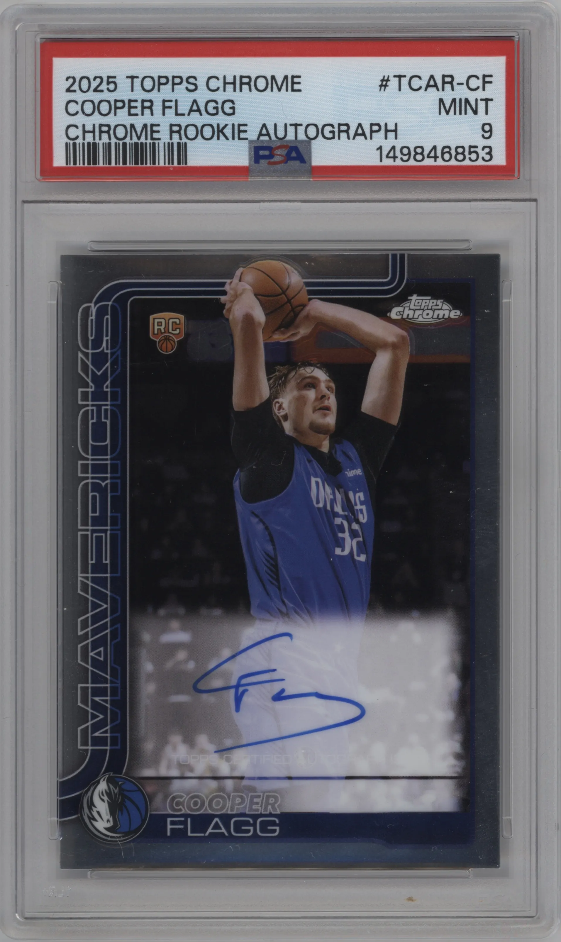 2025 Topps Chrome Chr.Rke.Auto Cooper Flagg #TCAR-CF PSA 9