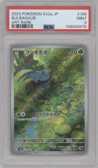 Bulbasaur from the 2023 Pokemon SV JPN set graded by PSA and given an overall grade of 9.
