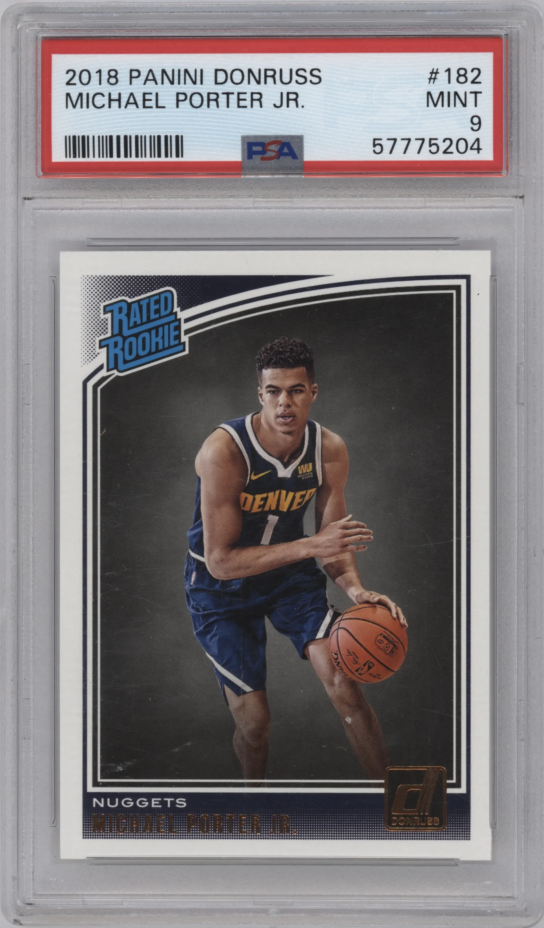 2018 Panini Donruss Rated Rookie Michael Porter Jr. PSA 9