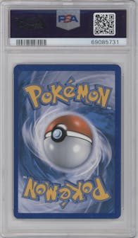 Charizard from the 2013 Pokemon B&W set graded by PSA and given an overall grade of 8.