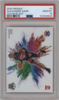 Alexandre Sarr from the 2024-25 Panini Mosaic set graded by PSA and given an overall grade of 10.