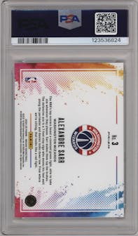 Alexandre Sarr from the 2024-25 Panini Mosaic set graded by PSA and given an overall grade of 10.