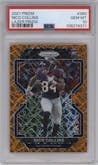 Nico Collins from the 2021 Panini Prizm set featuring a Lazer parallel graded by PSA and given an overall grade of 10.