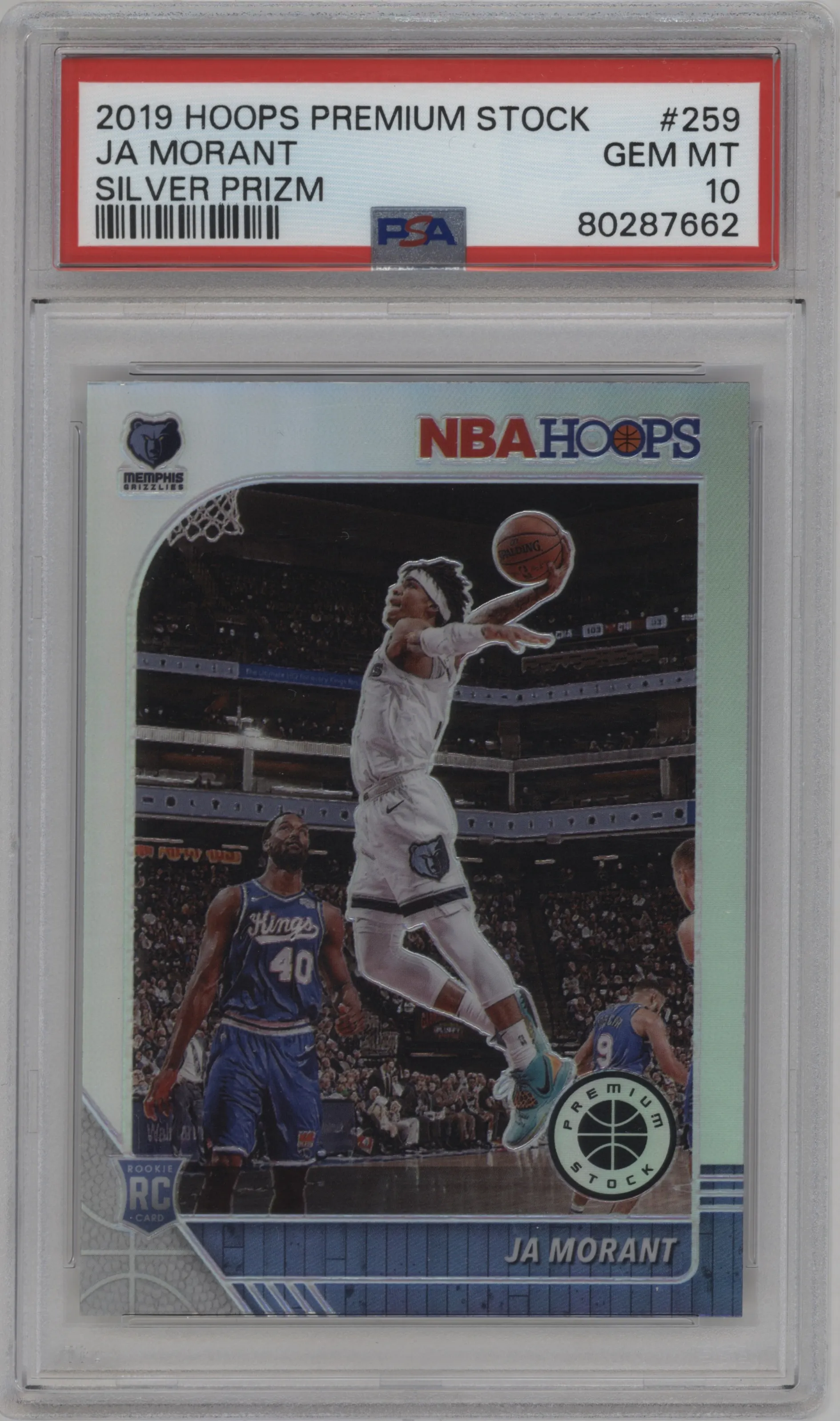 2019 Panini Hoops Premium Stock Ja Morant Silver PSA 10