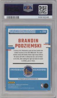 Brandin Podziemski from the 2023-24 Donruss Optic set graded by PSA and given an overall grade of 10.