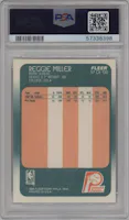 Reggie Miller from the 1988-89 Fleer set graded by PSA and given an overall grade of 8.