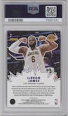 LeBron James from the 2022-23 Panini Donruss Optic  set featuring a Purple parallel graded by PSA and given an overall grade of 10.