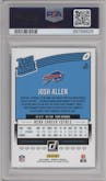 Josh Allen from the 2018 Panini Donruss set graded by PSA and given an overall grade of 9.