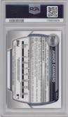 Junior Caminero from the 2023 Bowman Mega Box set graded by PSA and given an overall grade of 10.