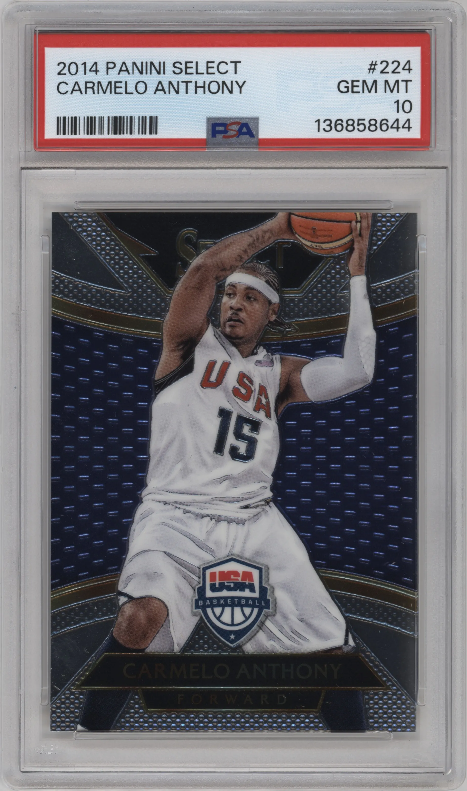 2014 Panini Select Courtside Carmelo Anthony #224 PSA 10