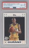 Kevin Durant from the 2007-08 Topps set graded by PSA and given an overall grade of 8.