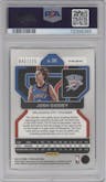 Josh Giddey from the 2021-22 Panini Prizm  set featuring a Blue Ice parallel graded by PSA and given an overall grade of 9.