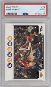 Kobe Bryant from the 2008-09 Topps set graded by PSA and given an overall grade of 9.