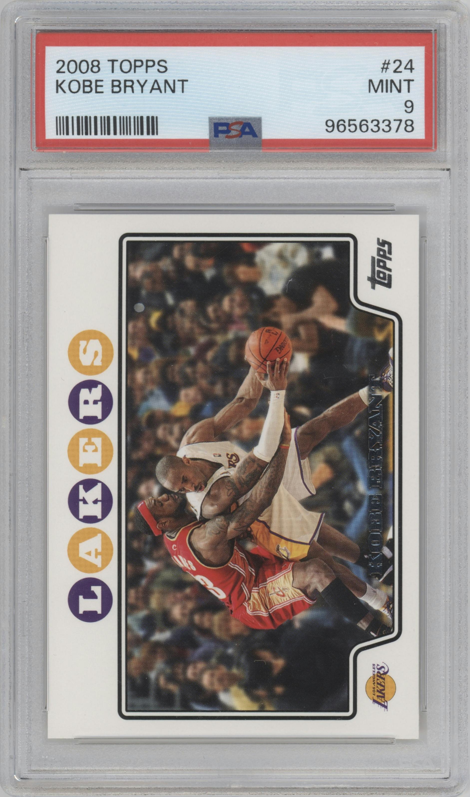 Kobe Bryant from the 2008-09 Topps set graded by PSA and given an overall grade of 9.