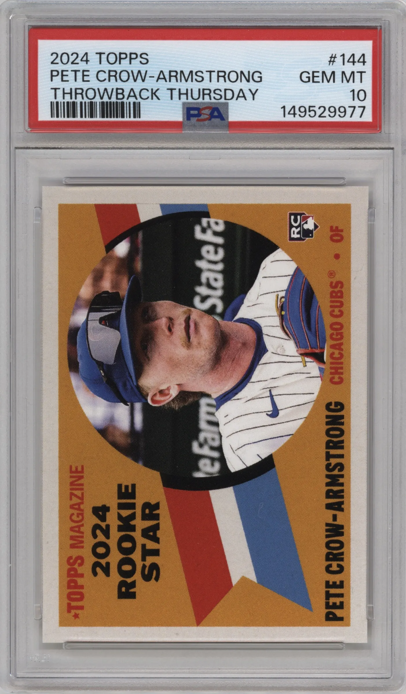 2024 Topps Throwback Thursday Pete Crow-Armstrong #144 PSA 10