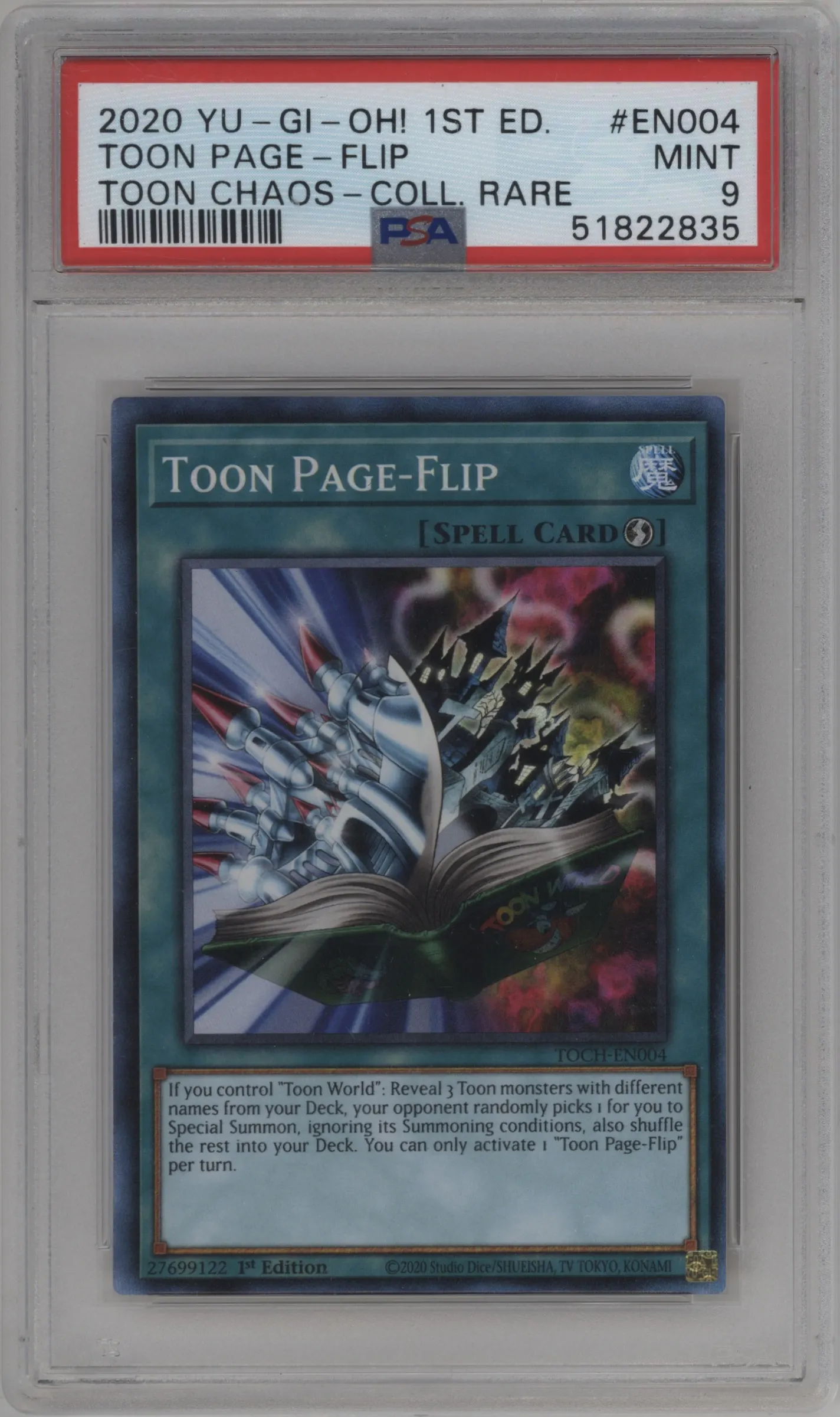 2020 Yu-Gi-Oh! Toon Chaos Toon Page-Flip Collector's Rare #TOCH-EN004 PSA 9
