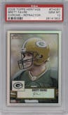 Brett Favre from the 2006 Topps Heritage set featuring a Refractor parallel graded by PSA and given an overall grade of 10.