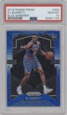 RJ Barrett from the 2019-20 Panini Prizm set featuring a Blue Shimmer parallel graded by PSA and given an overall grade of 10.