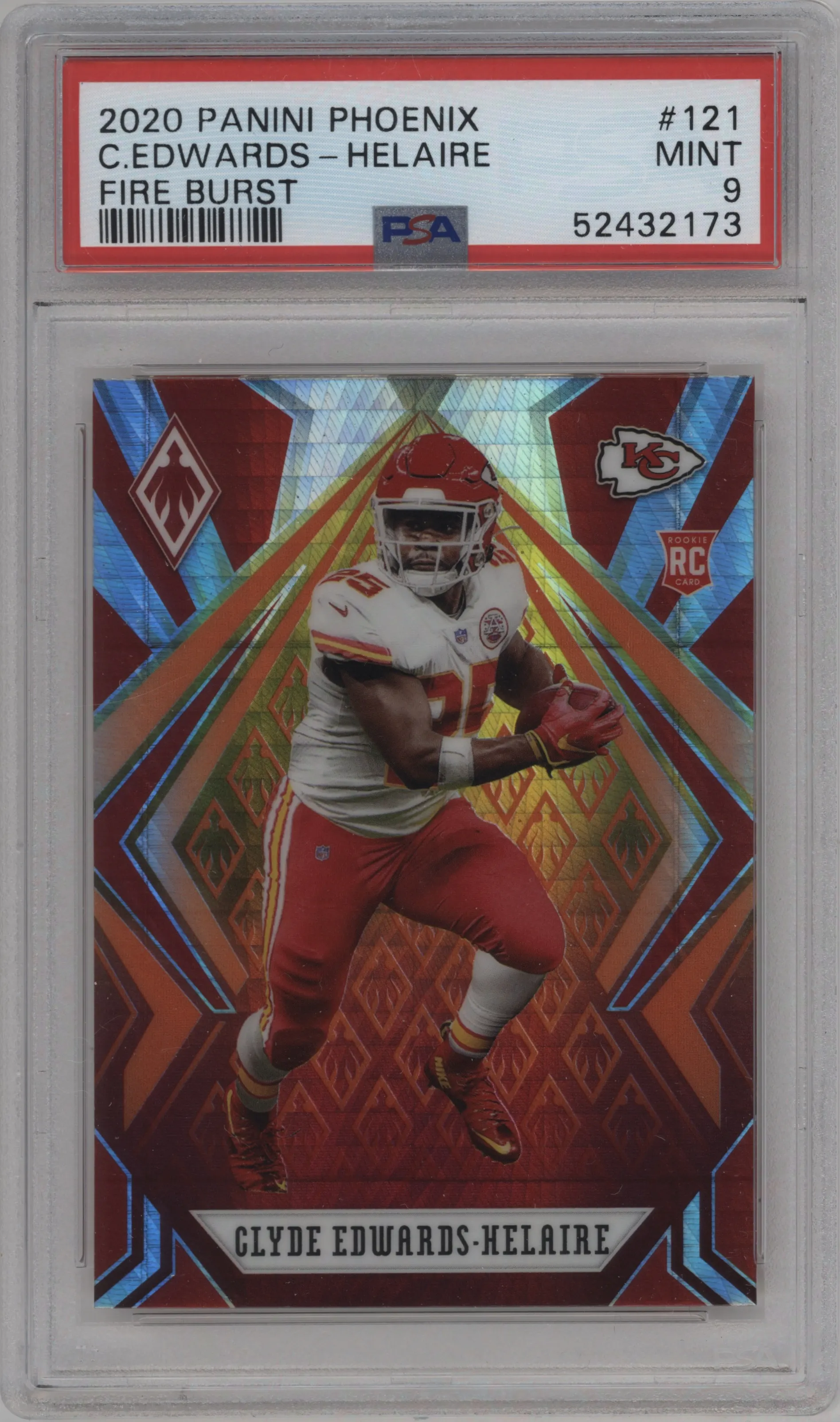 2020 Panini Phoenix Clyde Edwards-Helaire Fire Burst PSA 9