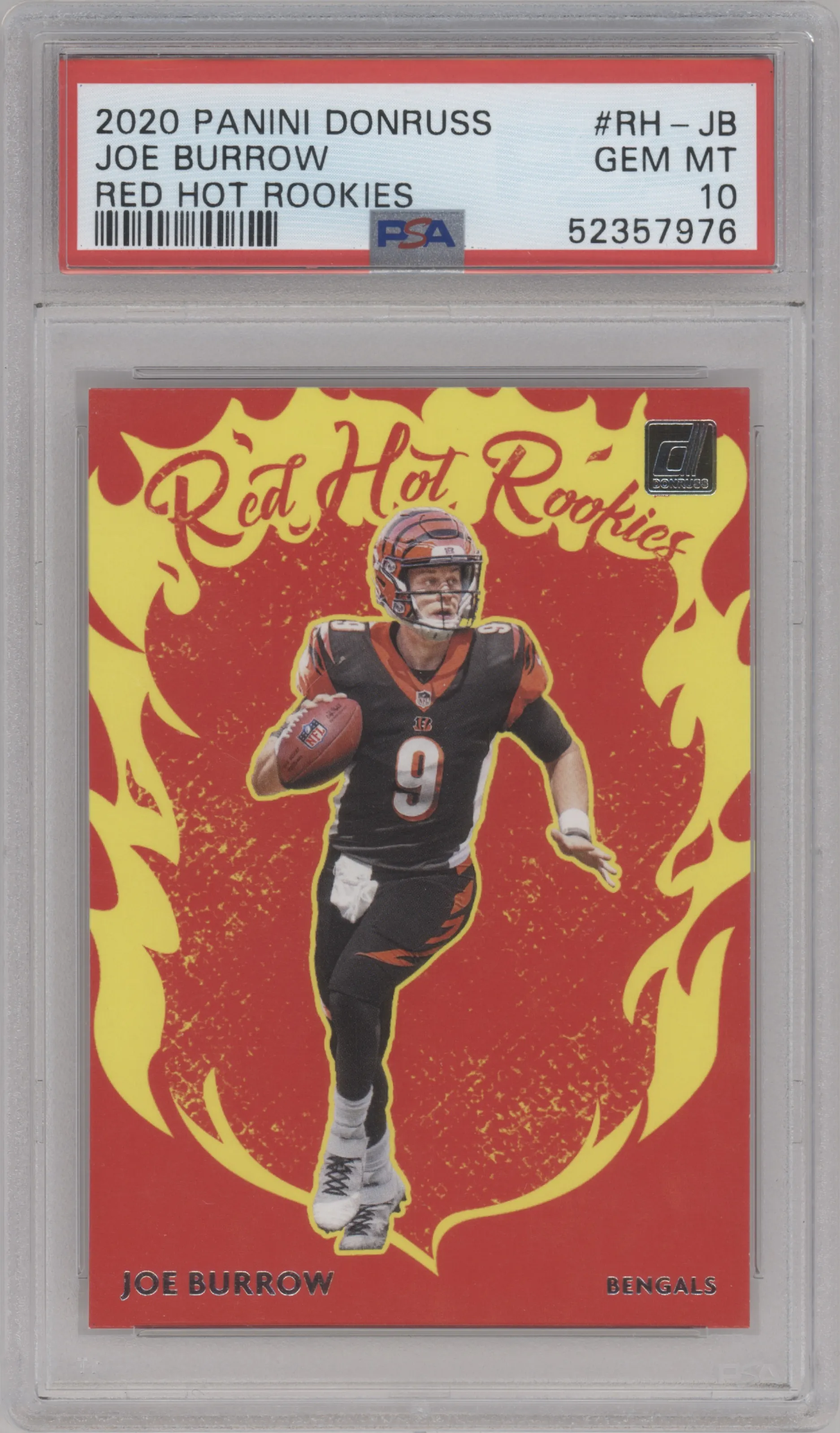 2020 Panini Donruss Red Hot Rookies Joe Burrow #RH-JB PSA 10