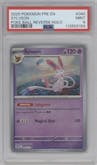 Sylveon from the 2025 Pokemon SV set featuring a Poke Ball parallel graded by PSA and given an overall grade of 9.