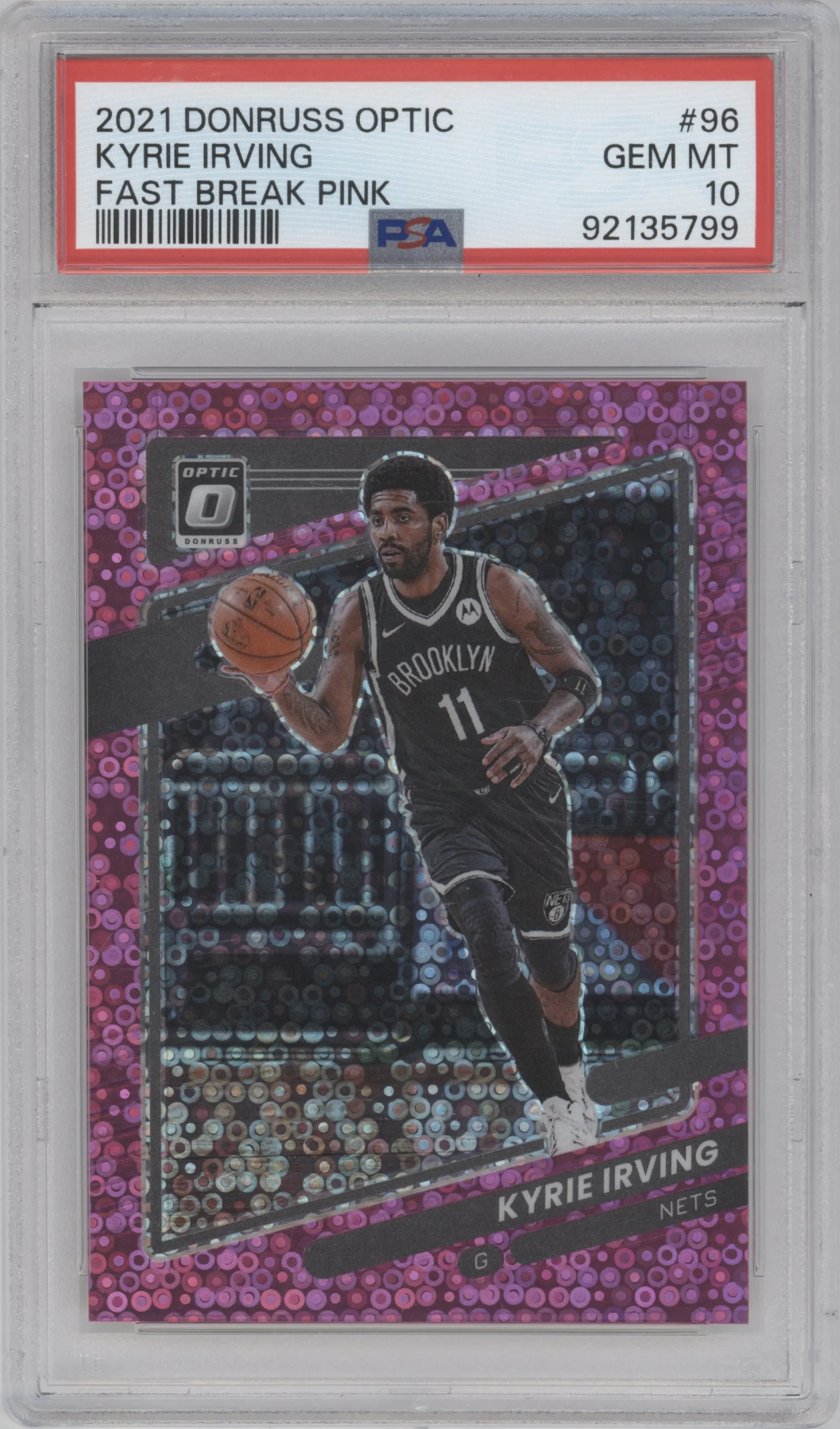 2021 Panini Donruss Optic Kyrie Irving Fast Break Pink #96 PSA 10