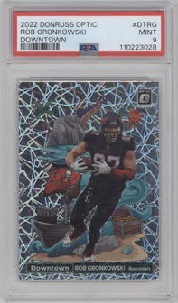 Rob Gronkowski from the 2022 Panini Donruss Optic set graded by PSA and given an overall grade of 9.