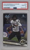 Shedeur Sanders from the 2023 Bowman Chrome University set graded by PSA and given an overall grade of 10.