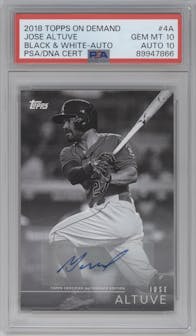 Jose Altuve from the 2018 Topps On Demand set graded by PSA and given an overall grade of 10.