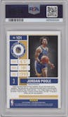 Jordan Poole from the 2019-20 Panini Contenders set featuring a Playoff Ticket parallel graded by PSA and given an overall grade of 9.