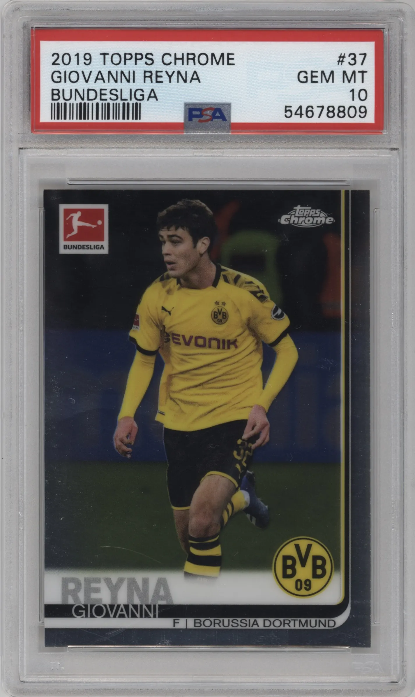 2019 Topps Chrome Bundesliga Giovanni Reyna #37 PSA 10