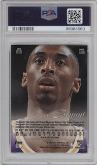 Kobe Bryant from the 1996-97 Flair Showcase  set graded by PSA and given an overall grade of 8.