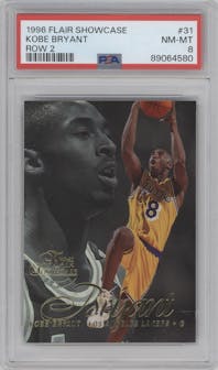 Kobe Bryant from the 1996-97 Flair Showcase  set graded by PSA and given an overall grade of 8.
