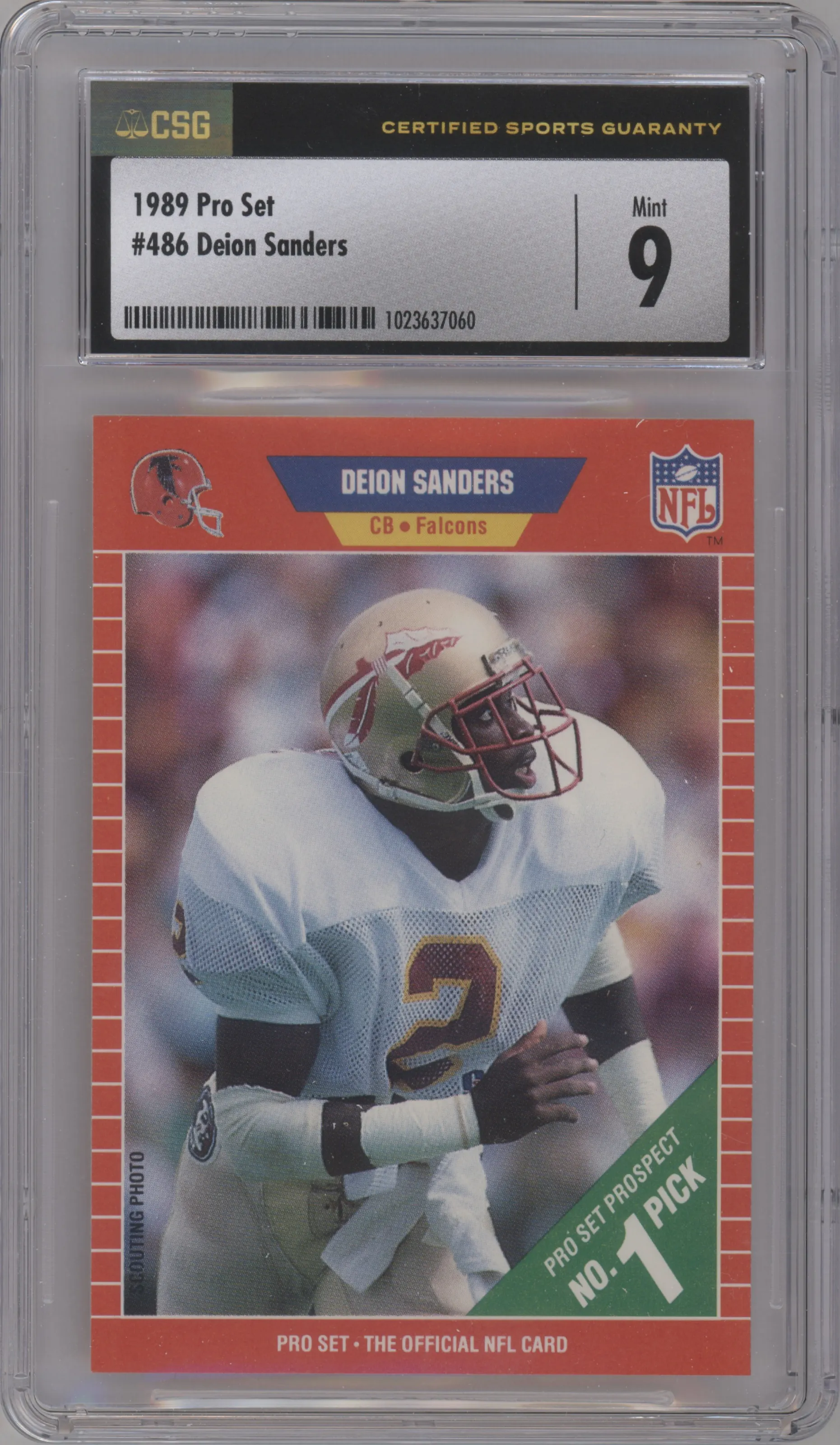 1989 Pro Set Deion Sanders #486 CGC 9