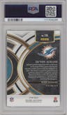 De'Von Achane from the 2023 Panini Select set featuring a Dragon Scale parallel graded by PSA and given an overall grade of 10.