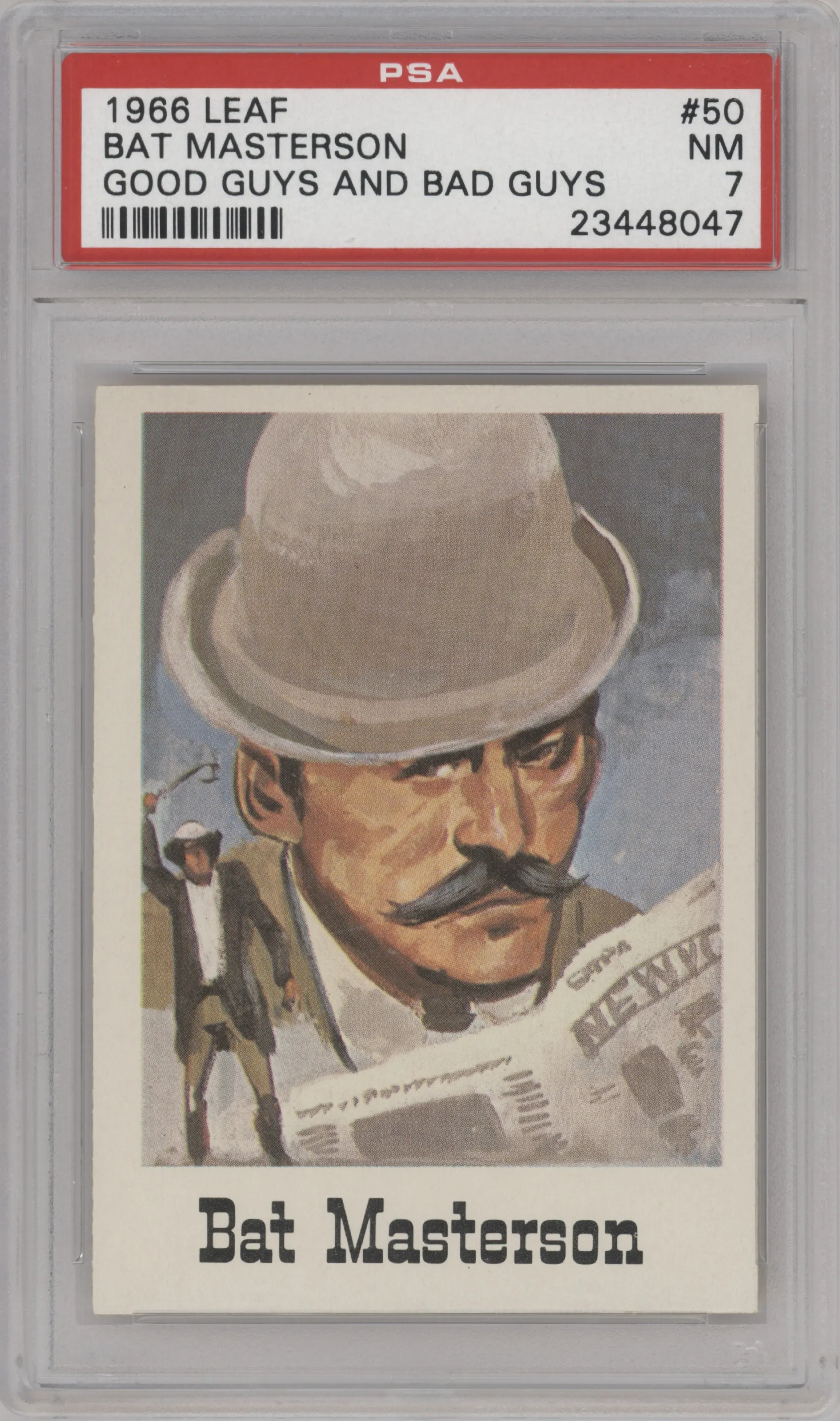 1966 Leaf Good Guys and Bad Guys Bat Masterson #50 PSA 7