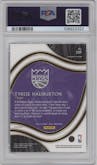 Tyrese Haliburton from the 2020-21 Panini Select  set featuring a Blue White Purple Cracked Ice  parallel graded by PSA and given an overall grade of 10.