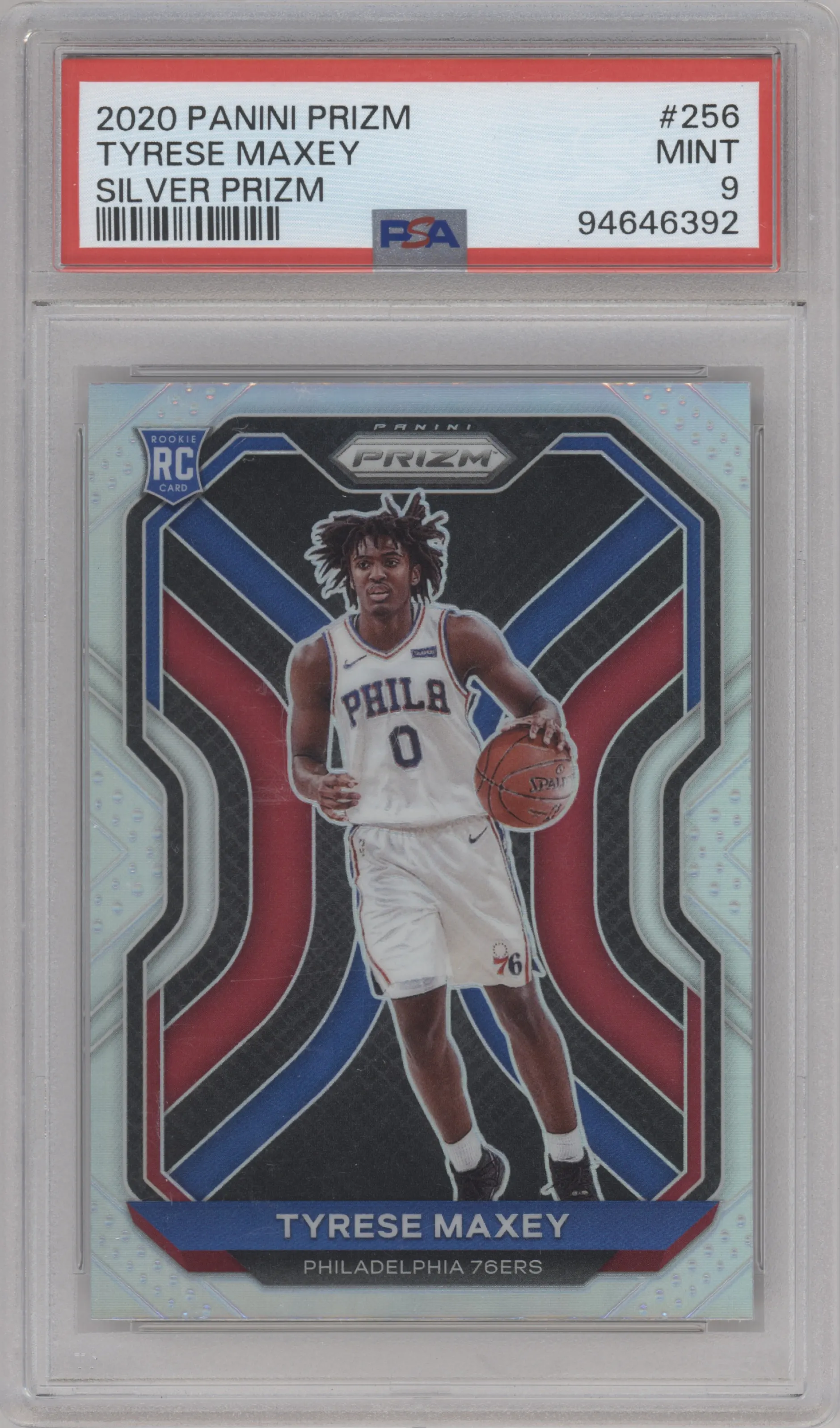 2020 Panini Prizm Tyrese Maxey Silver Prizm #256 PSA 9