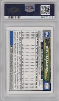 Roy Halladay from the 2008 Topps set graded by PSA and given an overall grade of 10.